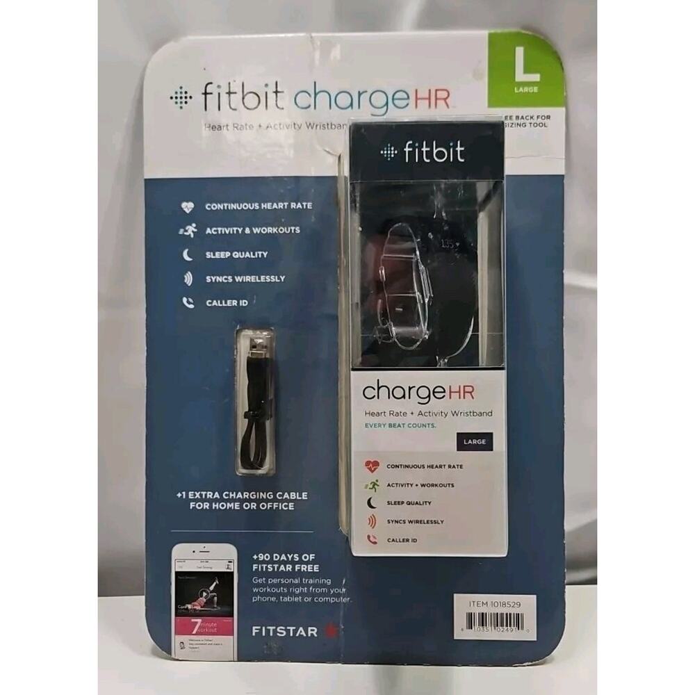Fitbit Charge HR GPS Activity Fitness Tracker - Black, L